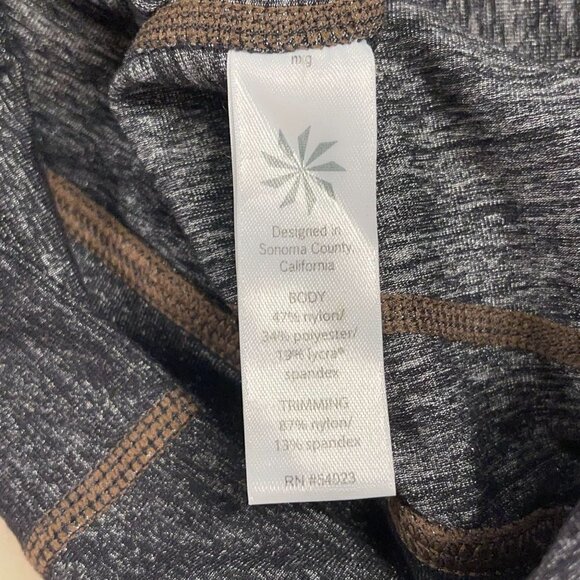 Athleta SIZE XS Gray Charcoal Heathered Capri Leggings w Black Mesh Bottom - Picture 5 of 5